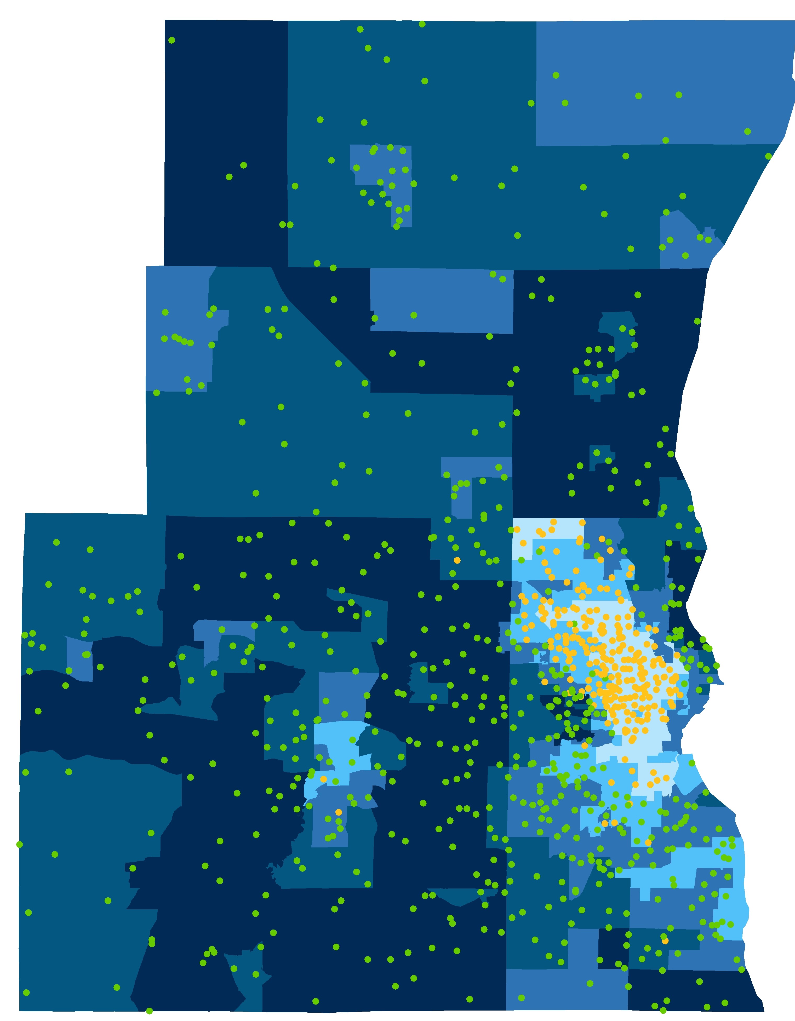 map of Milwaukee showing where black and white kids live in relation to opportunity