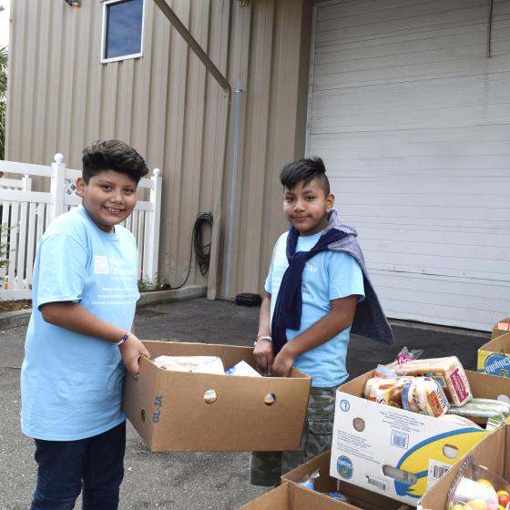 Boys delivering food in Pinellas County, FL